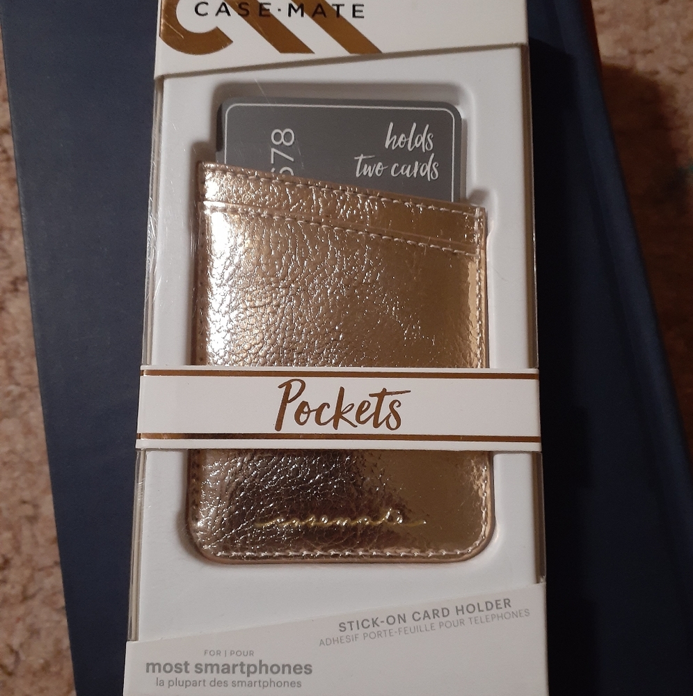 Case mate stick on card holder